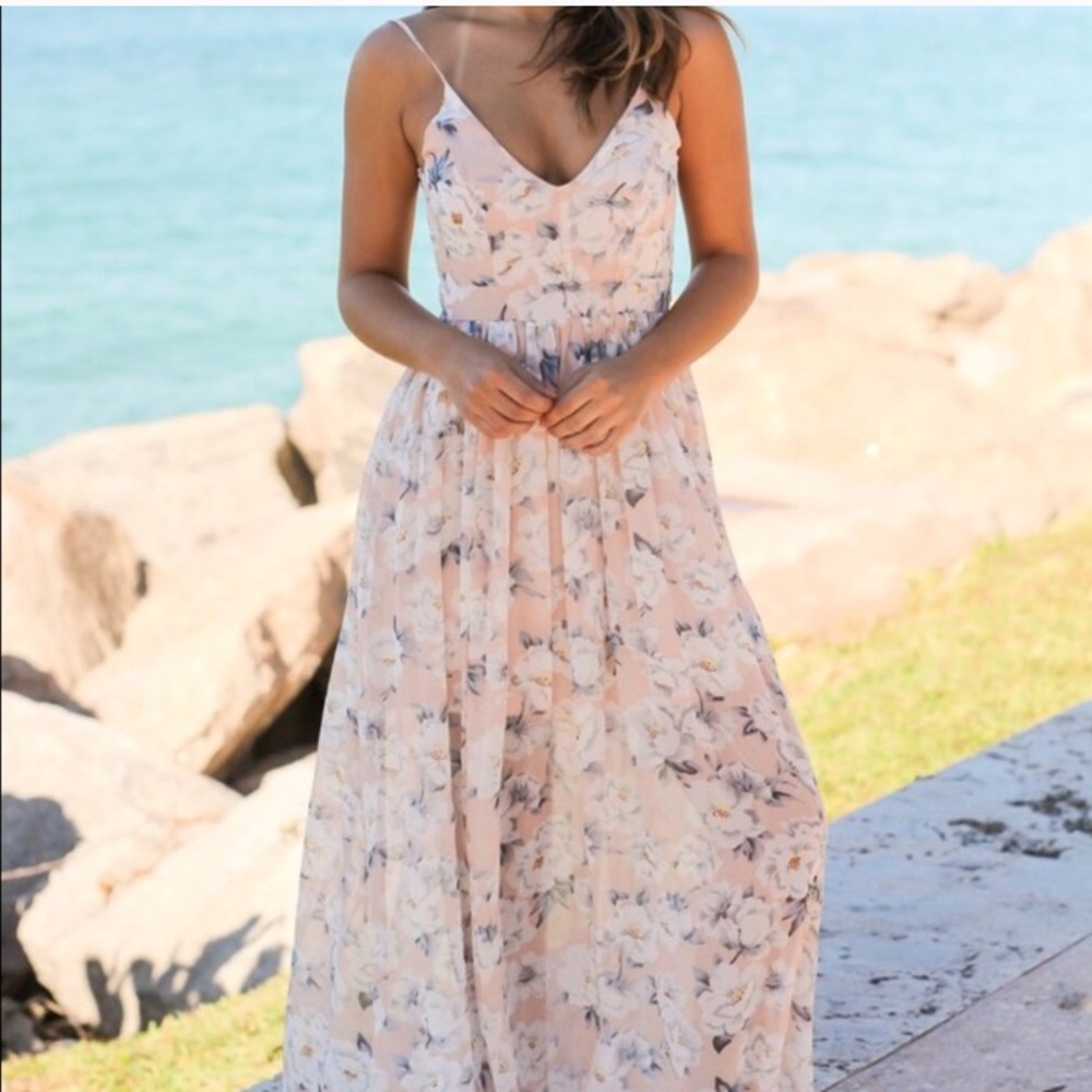 Blush Floral Maxi Dress